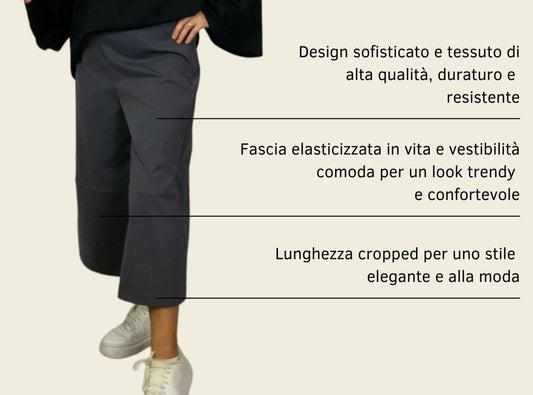 I pantaloni a palazzo sono un tipo di pantaloni caratterizzati da una silhouette ampia e fluttuante. Si distinguono per la loro linea dritta e larga, che inizia dalla vita e si allarga fino alla caviglia o al pavimento. 